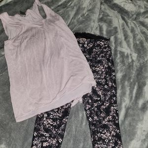Lilac Blossom Leggings and Tank
